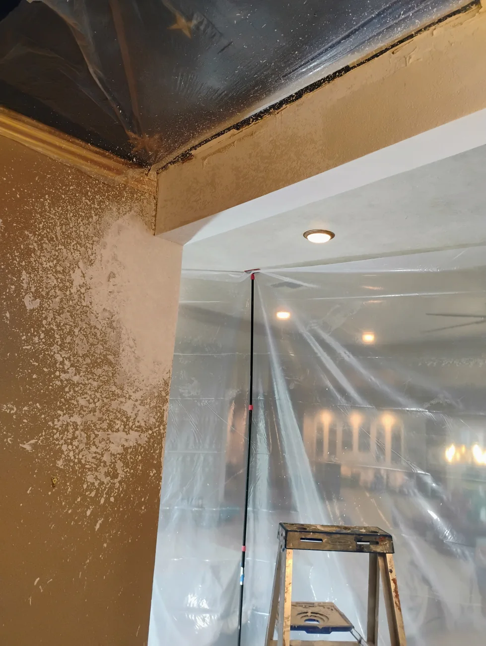 Dust containment and careful surface prep on a Sarasota drywall job