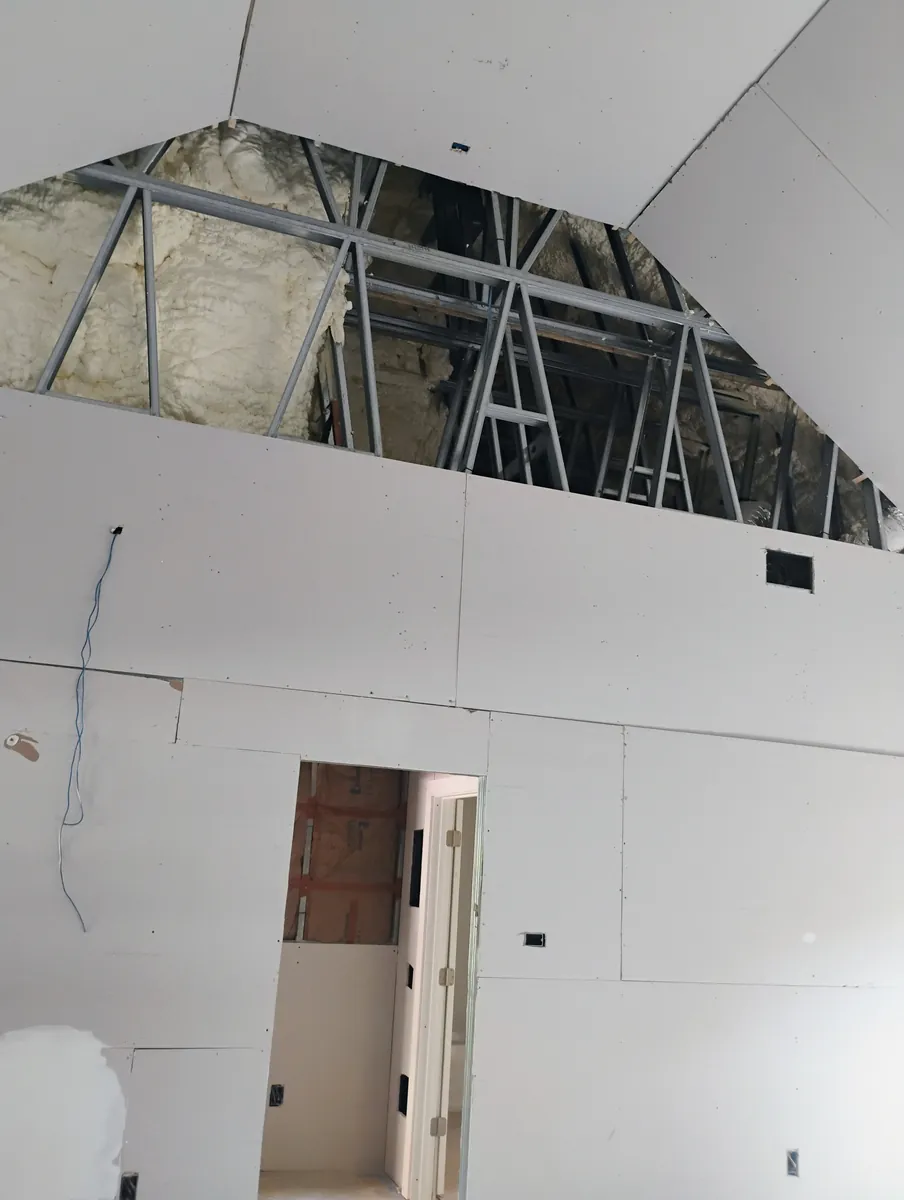 Drywall seams taped and mudded before painting in Sarasota