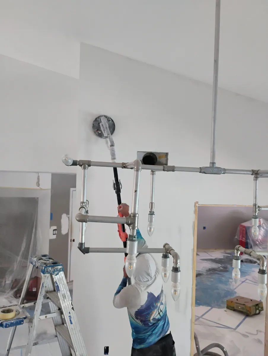 Drywall repair in progress on a Sarasota interior wall